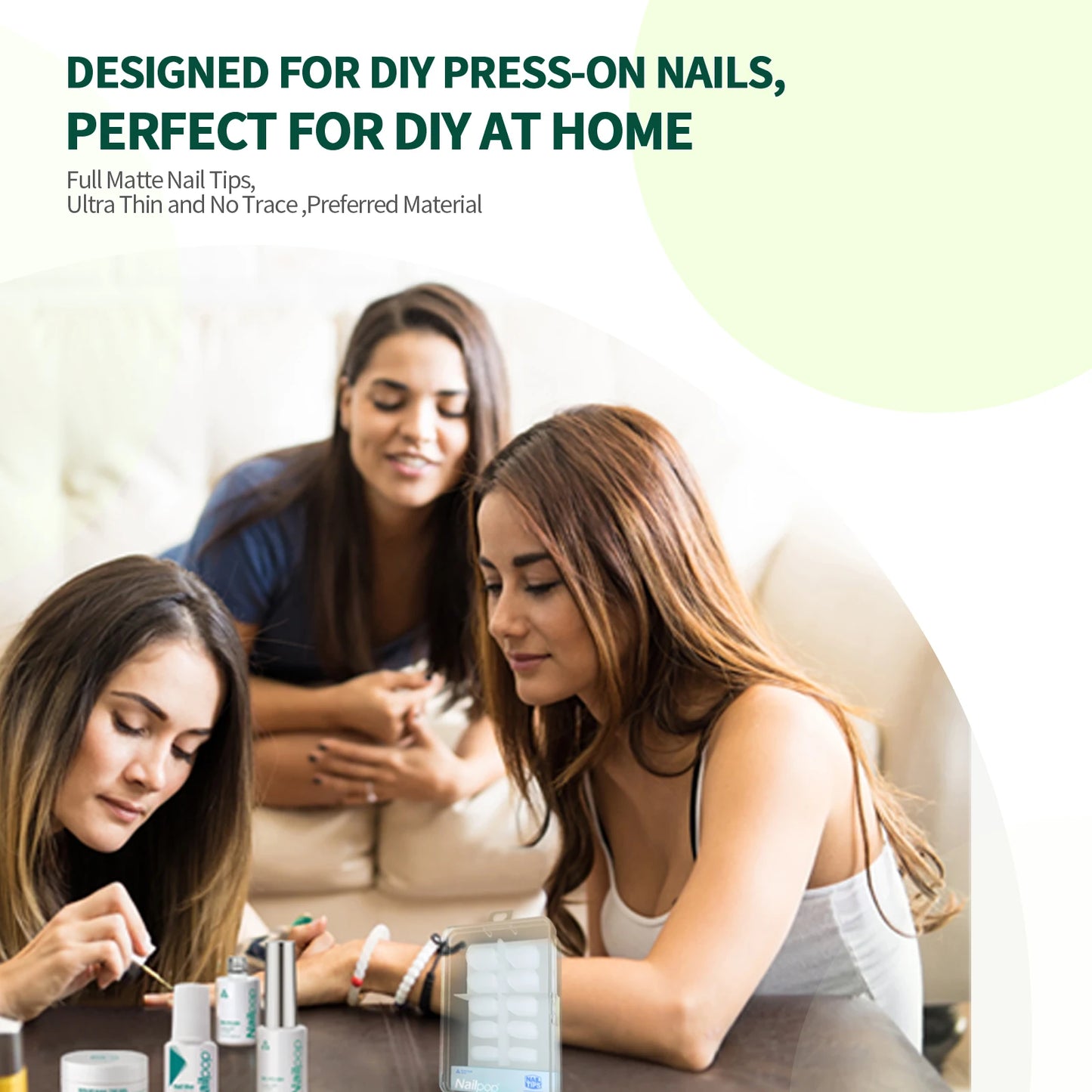 Faux ongles courts en amande mat XXS
