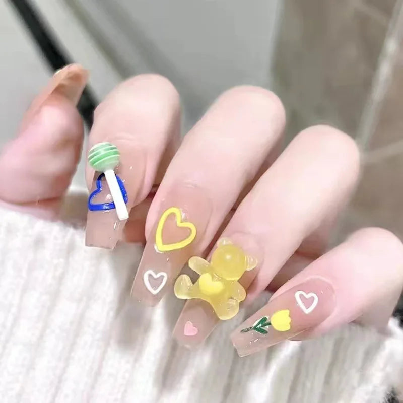 d-  Faux Ongles Mignons Kawaii