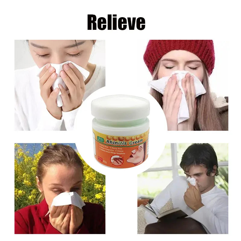 f-  Crème mentholée contre la rhinite.