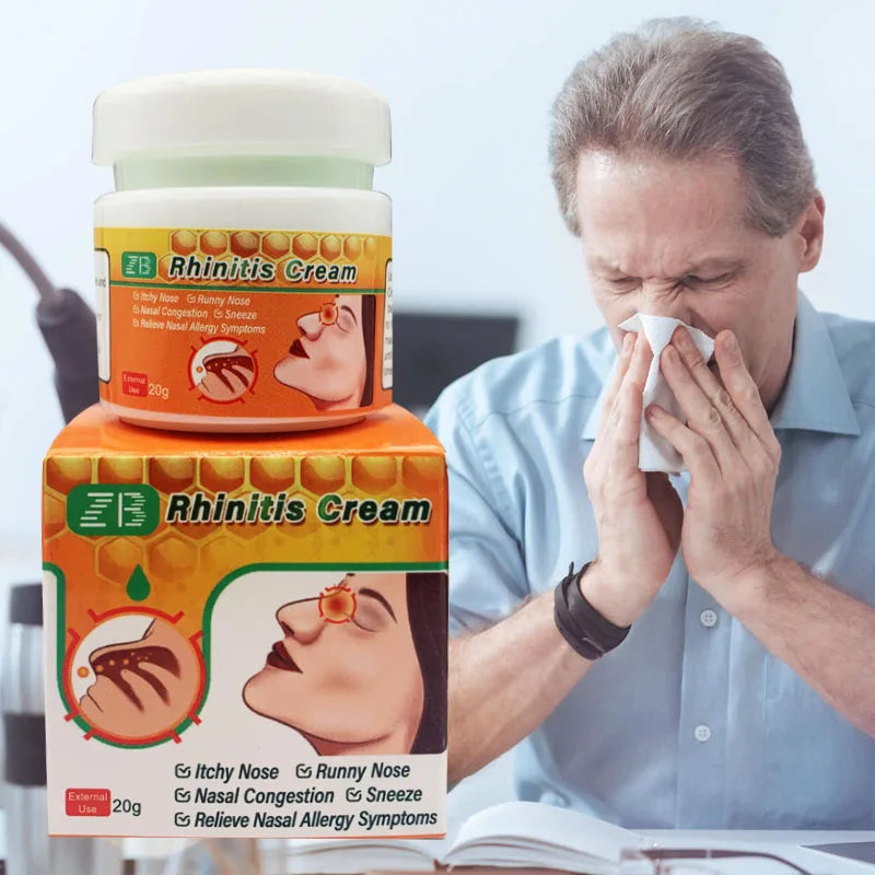 f-  Crème mentholée contre la rhinite.