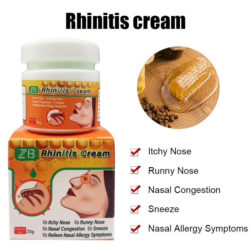 f-  Crème mentholée contre la rhinite.
